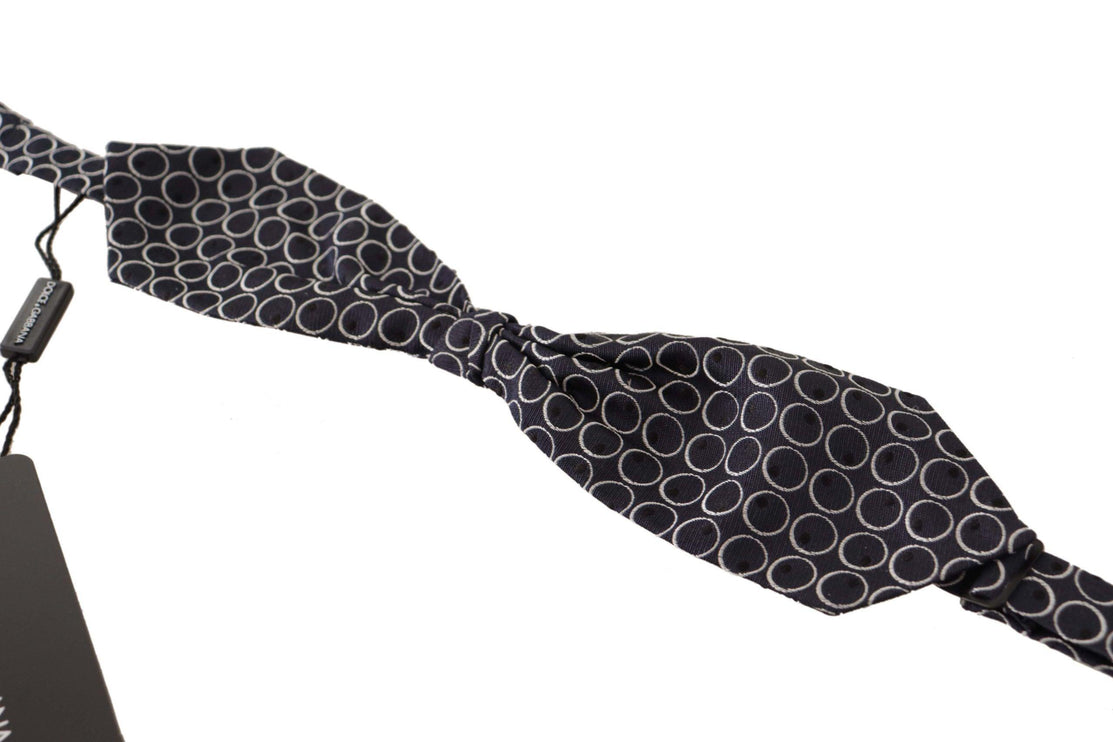 Elegant Black and White Silk Bow Tie - vivadelux