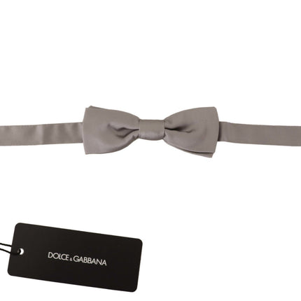 Elegant Silver Silk Bow à nœud papillon pour une soirée sophistiquée