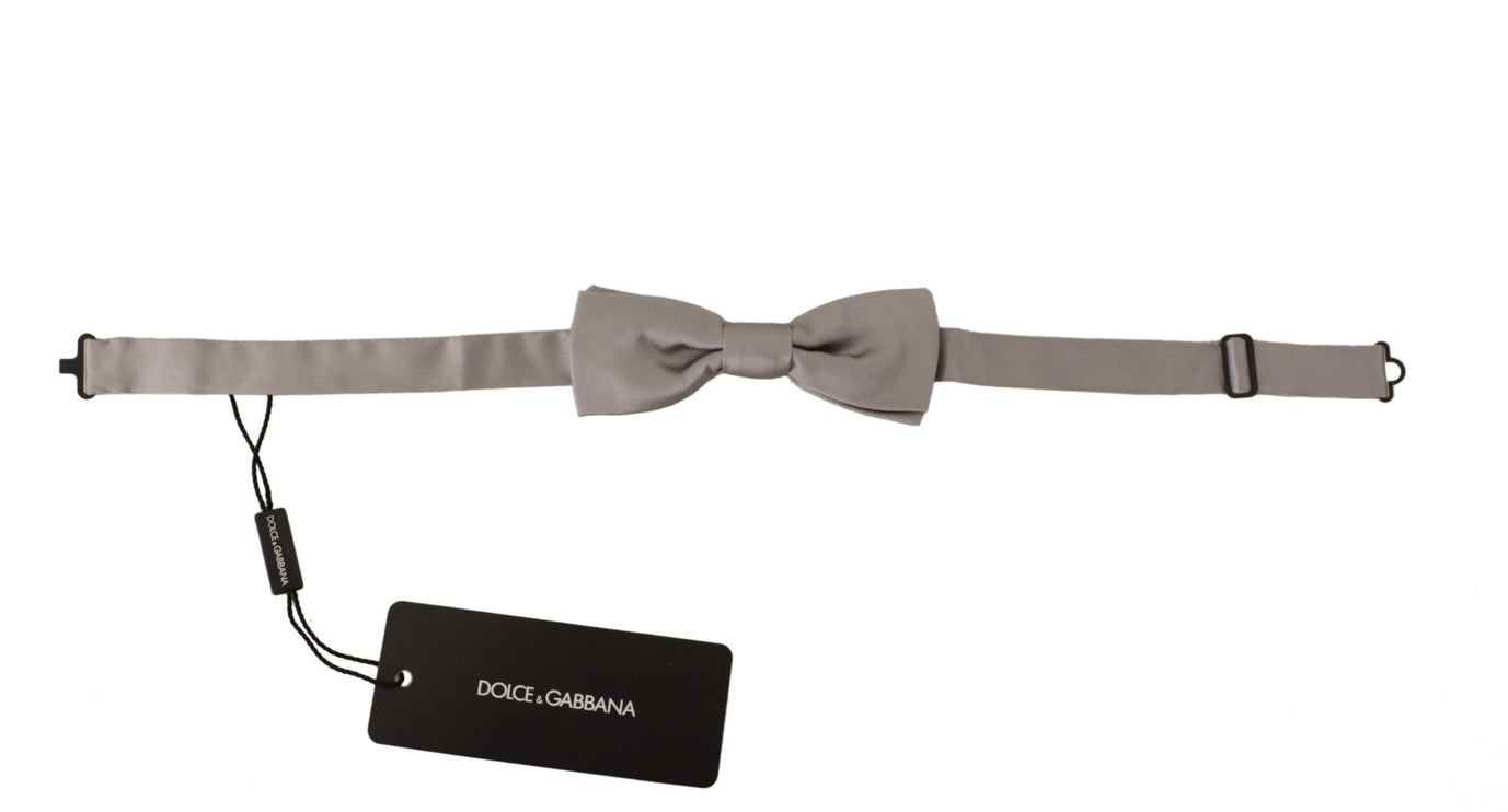 Elegant Silver Silk Bow à nœud papillon pour une soirée sophistiquée