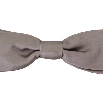 Elegant Silver Silk Bow à nœud papillon pour une soirée sophistiquée