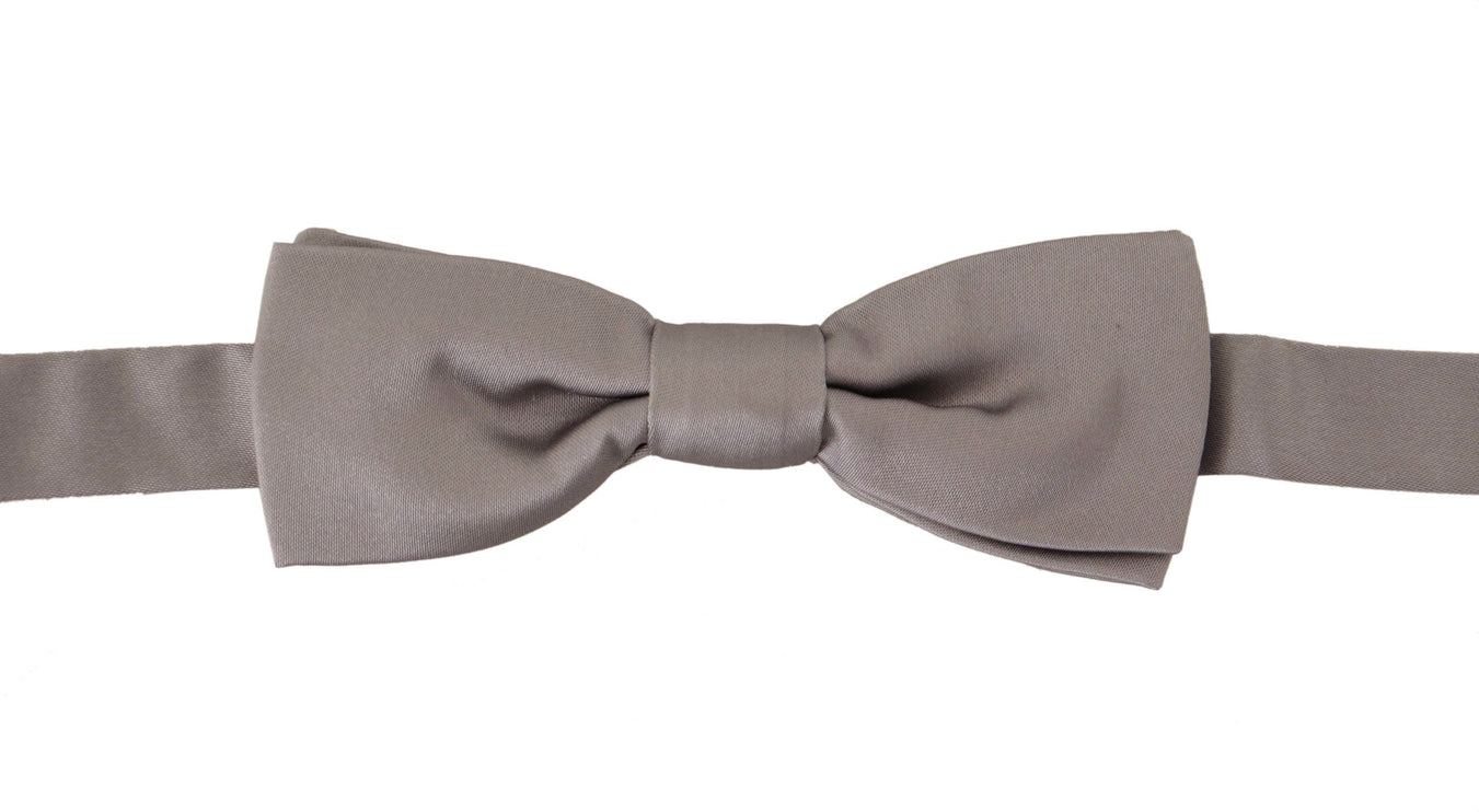 Elegant Silver Silk Bow à nœud papillon pour une soirée sophistiquée