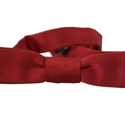 Elegant Red Silk Bow Tie - vivadelux