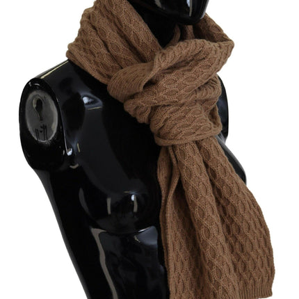 Elegant Dark Brown Knitted Scarf - vivadelux