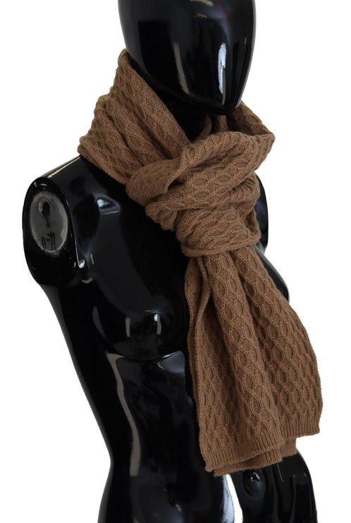 Elegant Dark Brown Knitted Scarf - vivadelux