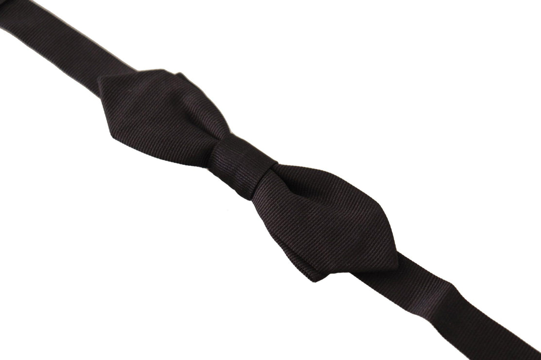 Elegant Black Silk Bow Tie - vivadelux