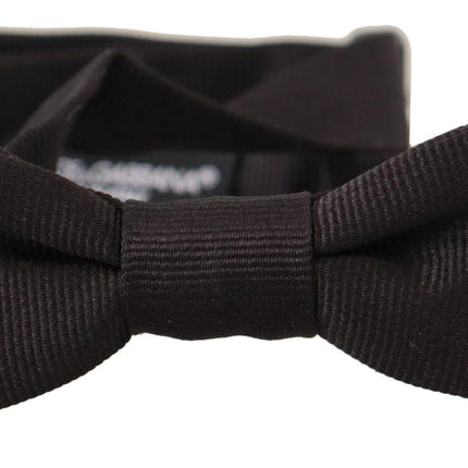 Elegant Black Silk Bow Tie - vivadelux