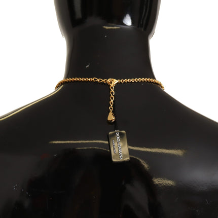 Glamorous Gold Crystal Charm Necklace