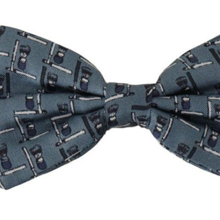 Elegant Silk Blue Bow Tie - vivadelux