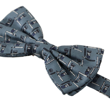 Elegant Silk Blue Bow Tie - vivadelux