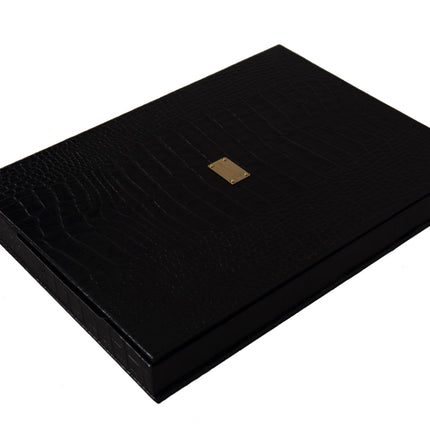 Elegant Black Leather Catalogue Case