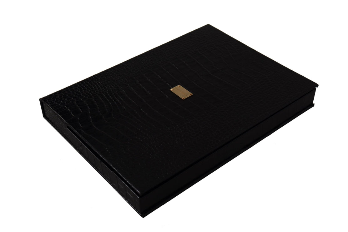 Elegant Black Leather Catalogue Case