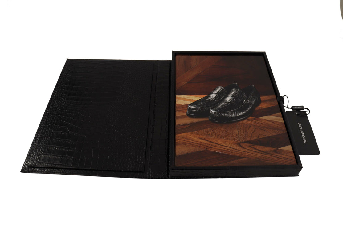 Elegant Black Leather Catalogue Case