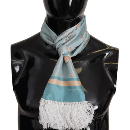 Elegant Silk Scarf with Shell Motif