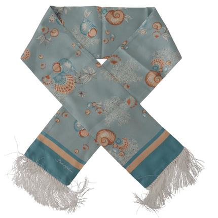 Elegant Silk Scarf with Shell Motif