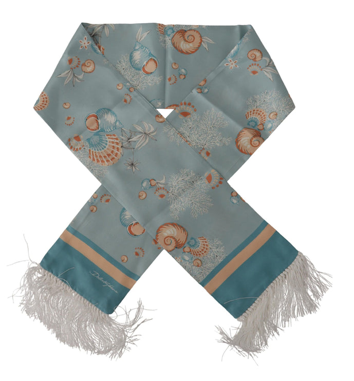 Elegant Silk Scarf with Shell Motif