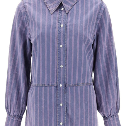 Ganni striped denim shirt