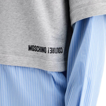 Moschino hybrid sweatshirt with shirt bottom