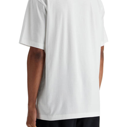 Y-3 white cotton t-shirt with wide neckline