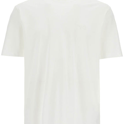 Y-3 white cotton t-shirt with wide neckline