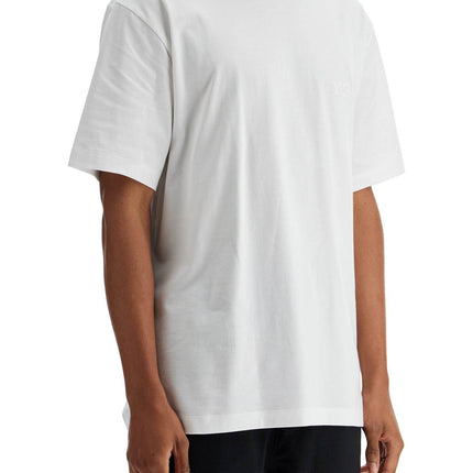 Y-3 white cotton t-shirt with wide neckline