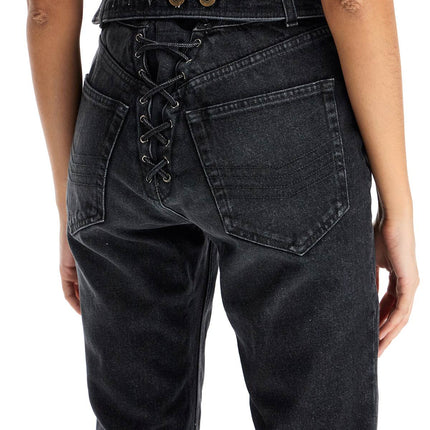 JEAN PAUL GAULTIER jeans with padded inlays and lace-up