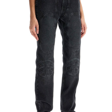 JEAN PAUL GAULTIER jeans with padded inlays and lace-up