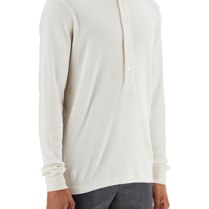 Tom Ford henley t-shirt ivory in cotton and microfiber ribbed