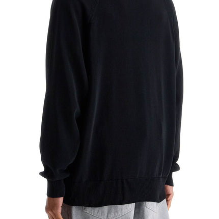 Y-3 black recycled polyester sweater with embroidered logo