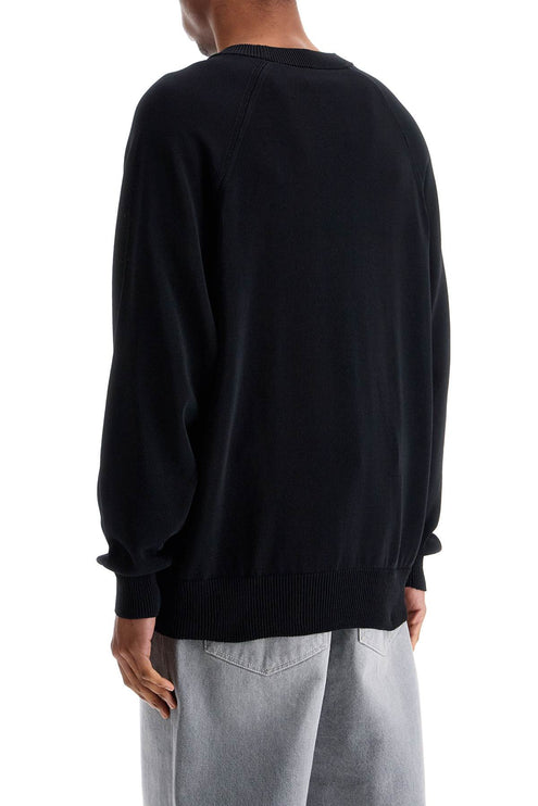 Y-3 black recycled polyester sweater with embroidered logo