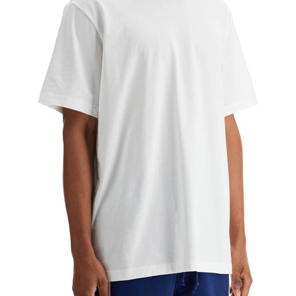 Y-3 white cotton t-shirt with "uniform of the streets" print