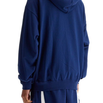 Y-3 men's blue zip hoodie in cotton with recycled polyester