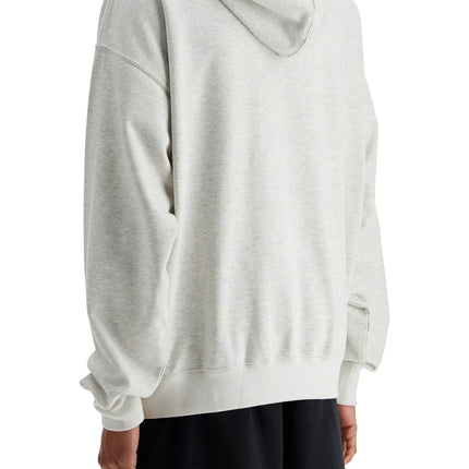 Y-3 light grey cotton and recycled polyester hoodie for men