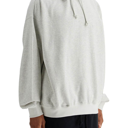 Y-3 light grey cotton and recycled polyester hoodie for men