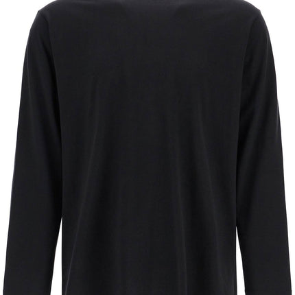 Y-3 long sleeve black cotton t-shirt with men's graphic