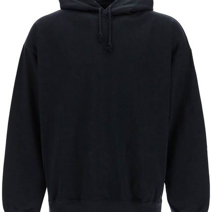 Y-3 black cotton hoodie with gfx print