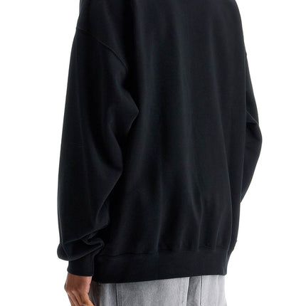 Y-3 black cotton crewneck sweatshirt with tone-on-tone logo