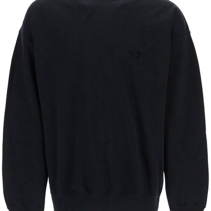 Y-3 black cotton crewneck sweatshirt with tone-on-tone logo