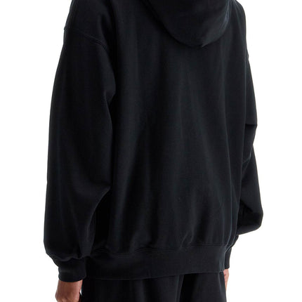 Y-3 black cotton zip hoodie