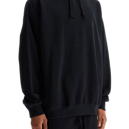 Y-3 men's black hoodie in recycled cotton and polyester