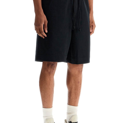 Y-3 high-waisted black cotton sports shorts