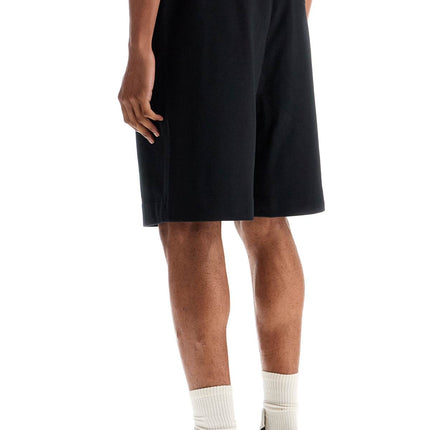 Y-3 high-waisted black cotton sports shorts