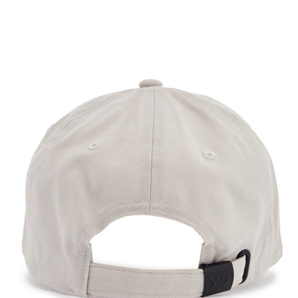 Y-3 gray cotton cap with large logo and curved brim