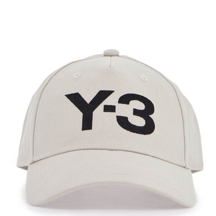 Y-3 gray cotton cap with large logo and curved brim