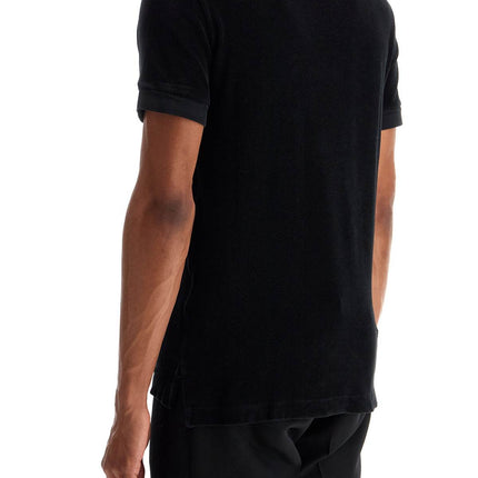 Tom Ford black cotton solid polo