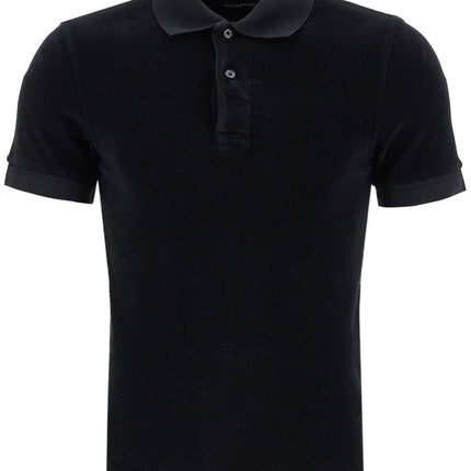 Tom Ford black cotton solid polo