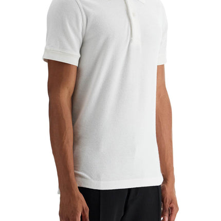 Tom Ford white cotton polo with classic collar