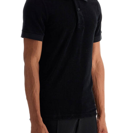 Tom Ford black cotton solid polo