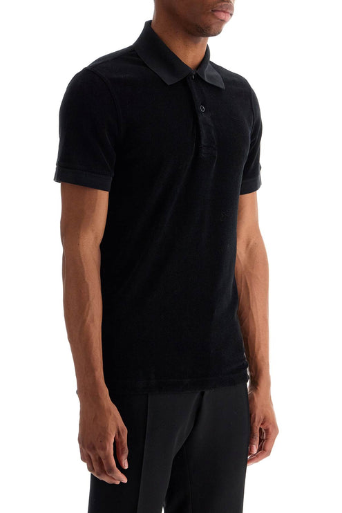 Tom Ford black cotton solid polo