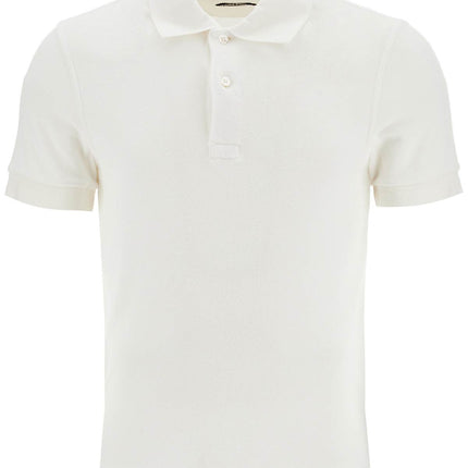 Tom Ford white cotton polo with classic collar