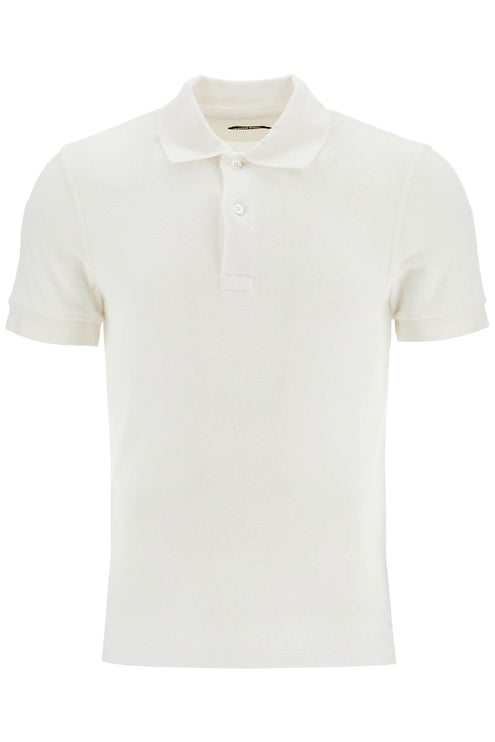 Tom Ford white cotton polo with classic collar